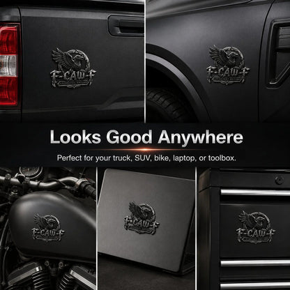 🦅 F-CAW-F Midnight Edition Metal Emblem - Premium Raven Badge For Drivers With Attitude