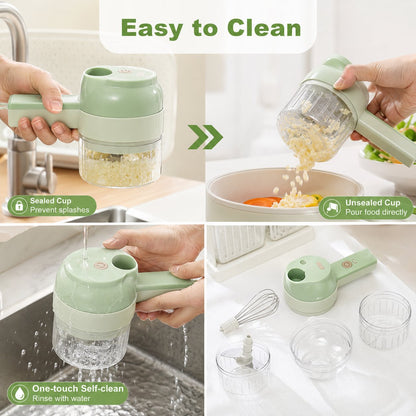 Wireless All-In-One Multi Kitchen Prep Tool  Cordless Food Processor For Slicing, Mincing, Peeling & Whipping