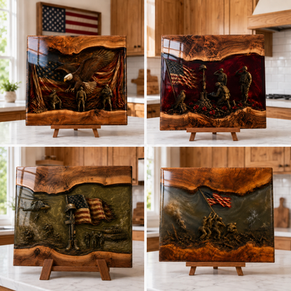 Handcrafted Veteran Memorial Display Boards - Only 11 Left