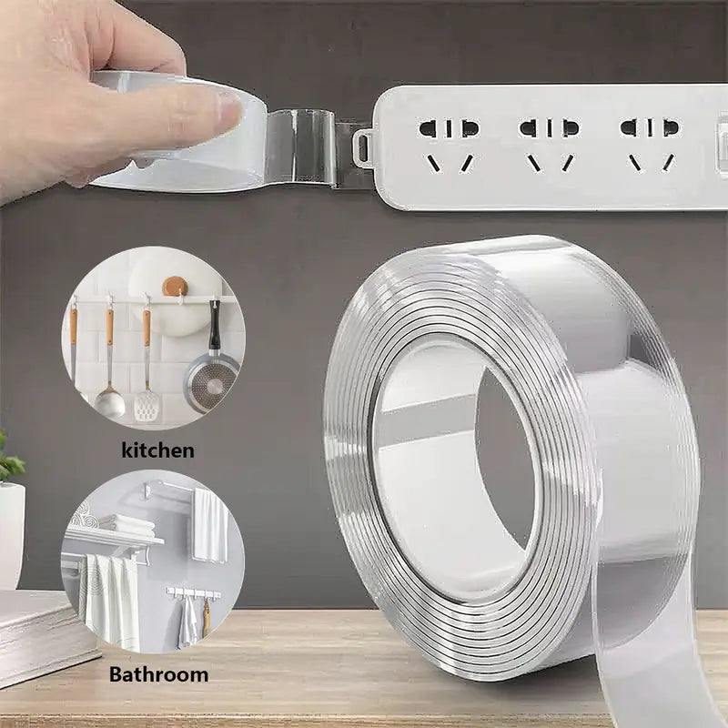 ✨Extra Large Double Sided Tape , Clear & Tough Nano Tape, Multipurpose Mounting Tape