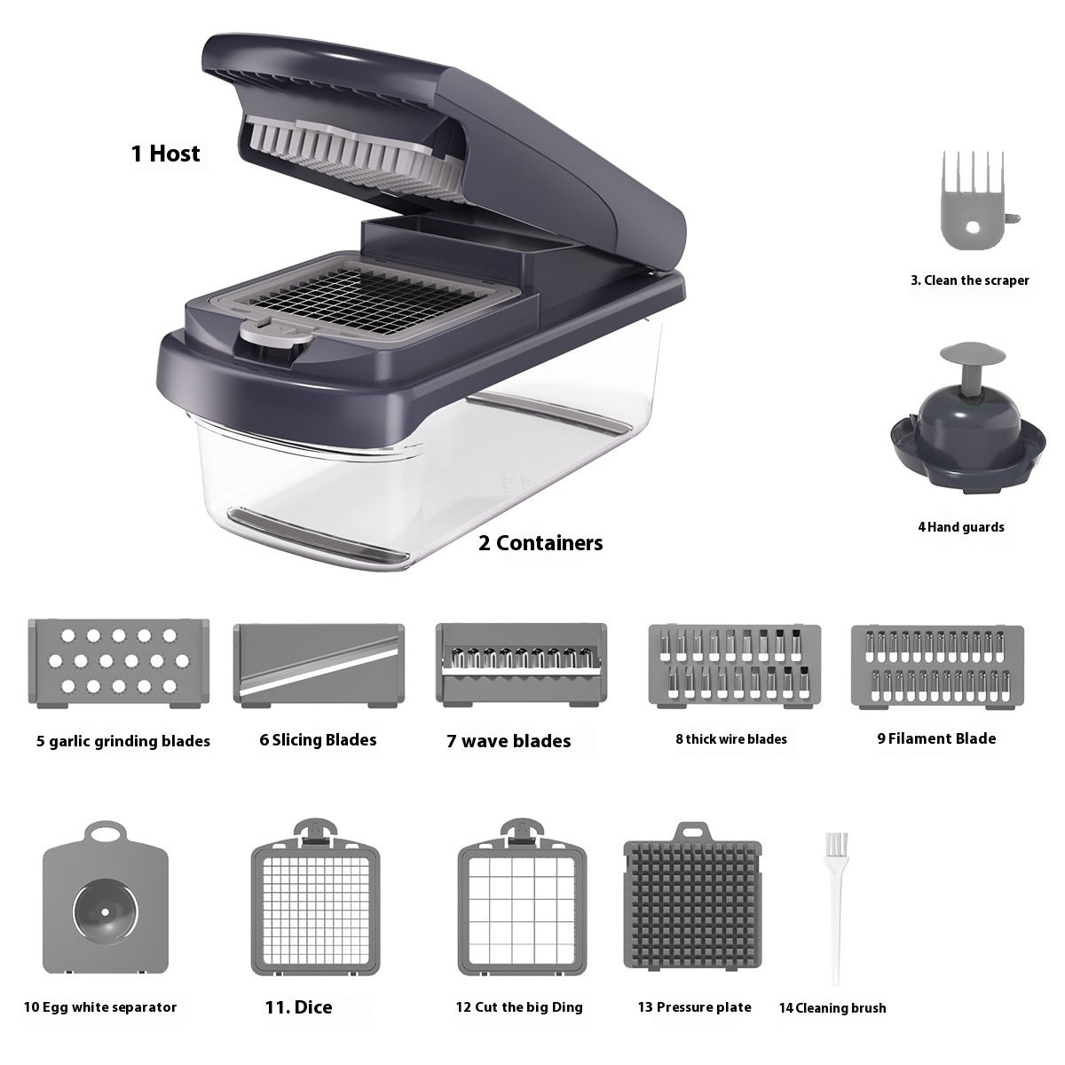 🔥Household Multi-function Vegetable Chopper Kitchen 15-in-one