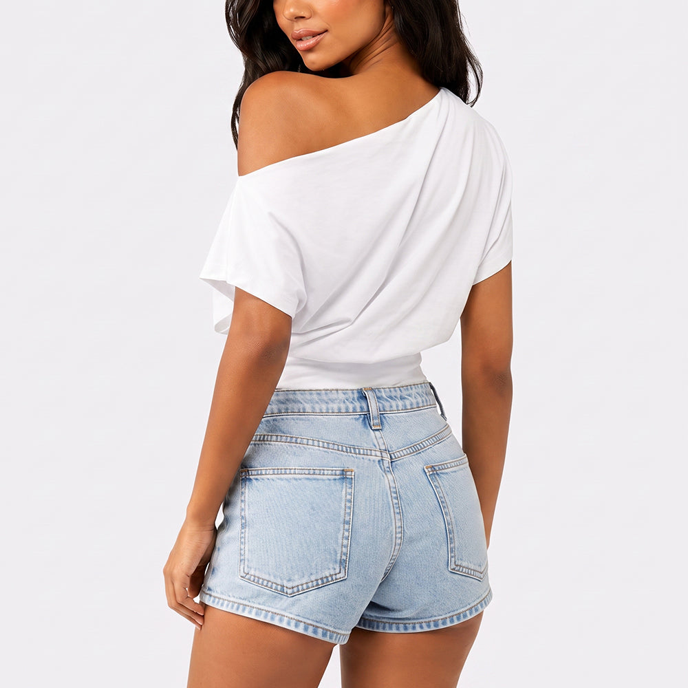 One Shoulder Casual Fashion Tee