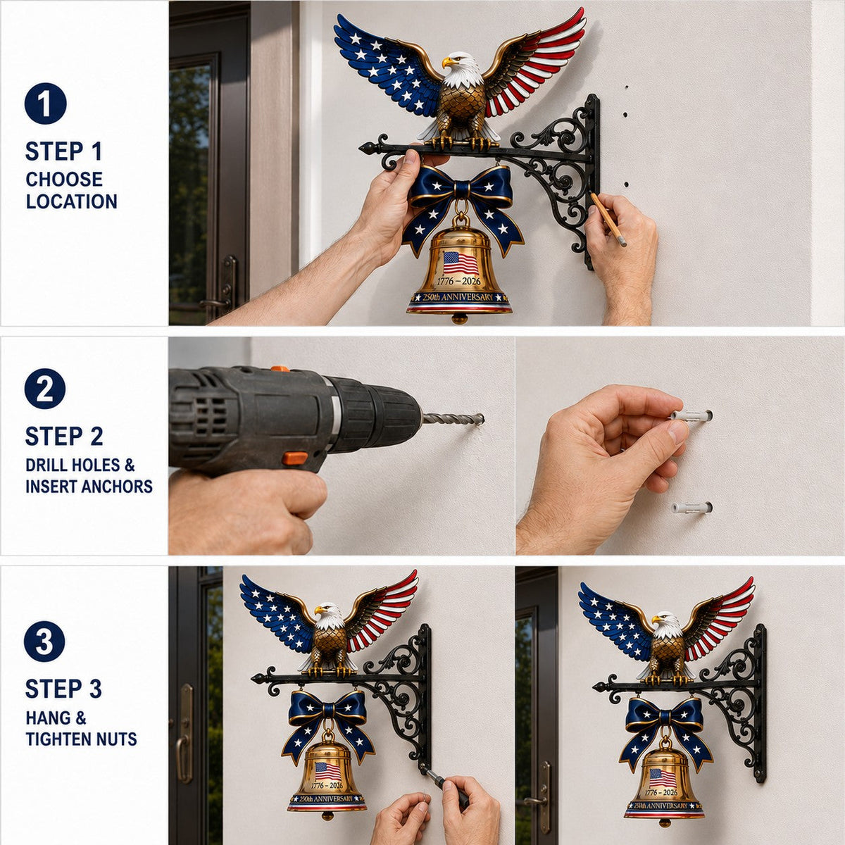🔔 🔔 The Eagle Bell Every Proud American Home Deserves - Honor America’s 250th Anniversary with a Classic Porch Bell