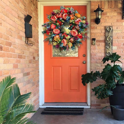 🍂 LAST DAY — 49% OFF FALL SALE! 💖 Handmade Fall Peony And Pumpkin Wreath - Year Round Wreath