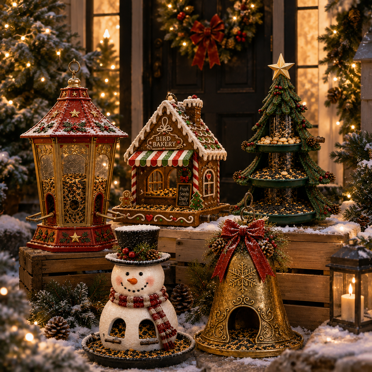 🎄 Christmas Bird Feeder Collection – Festive Garden Décor for Bird Lovers