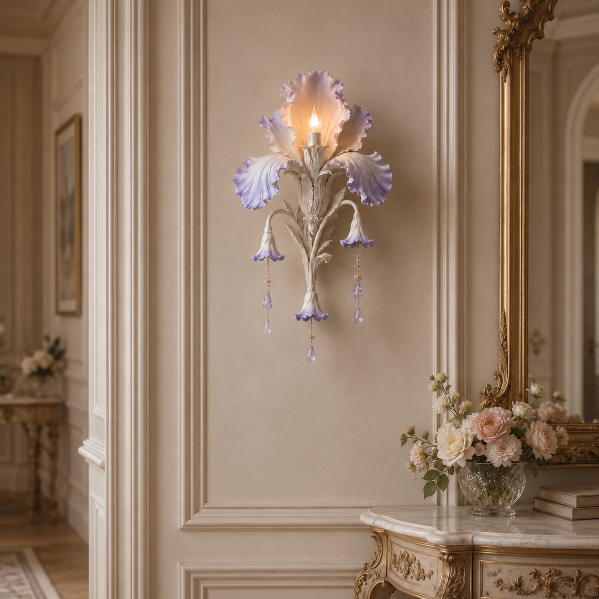 🕯️Enchanted Iris Bloom Wall Sconce