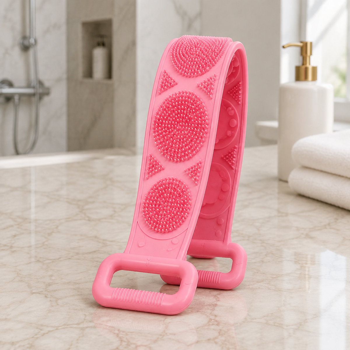 🛁 Limited-Time 49% OFF 💦 Silicone Bath Brush Double-Sided Exfoliating Back Scrubber
