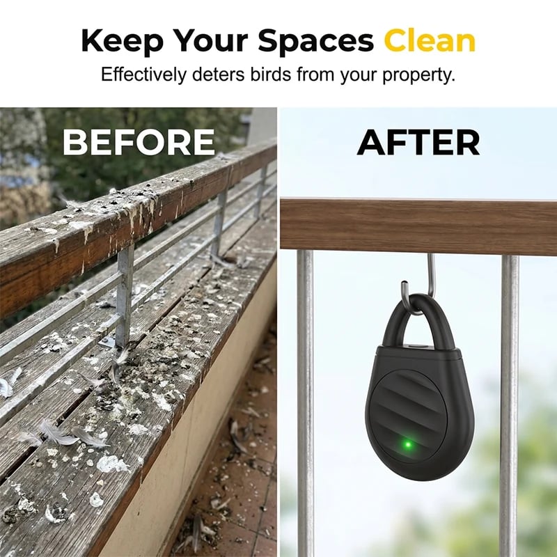 🏡🐦No more trouble from birds, beasts and locusts！Portable Ultrasonic Bird Repellent Keychain