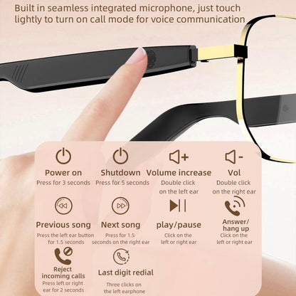 😎 Smart Bluetooth 5.4 Audio Sunglasses – Open-Ear, UV & Blue Light Protection