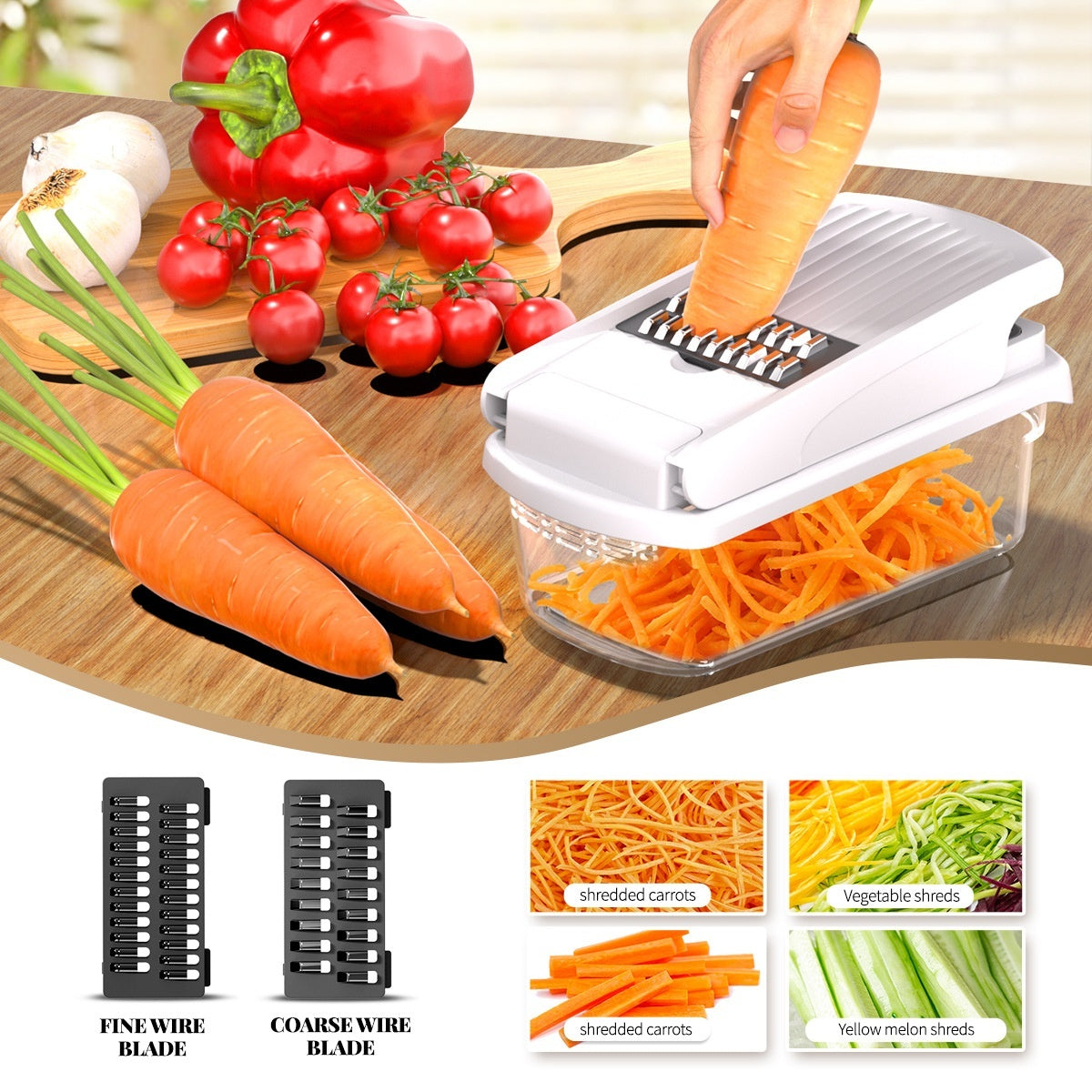 🔥Household Multi-function Vegetable Chopper Kitchen 15-in-one