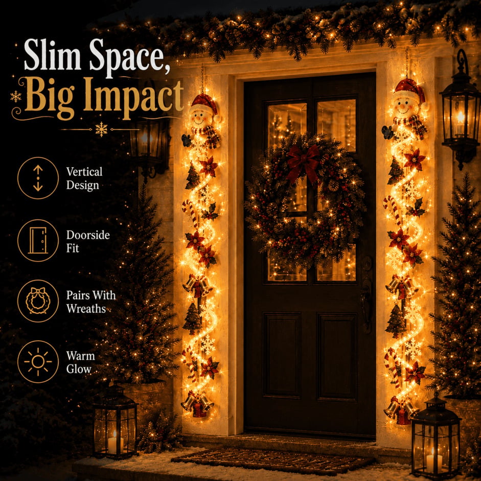 ⏳✨ Last day! 49% OFF – 🎅MerryCascade Glowing Christmas Door Hanger