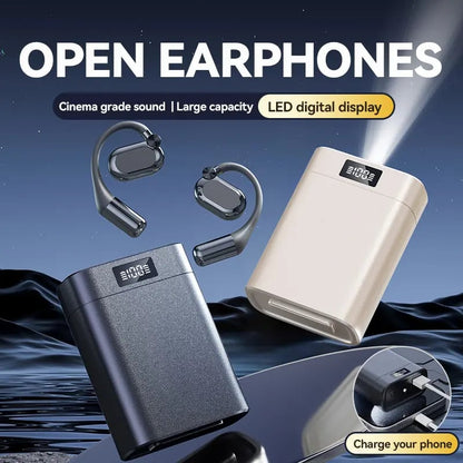 🎧 50% OFF NOW! 🎵 Open-Ear Wireless Earphones – Comfort Fit, Bluetooth 5.4 & LED Flashlight Case 🔦