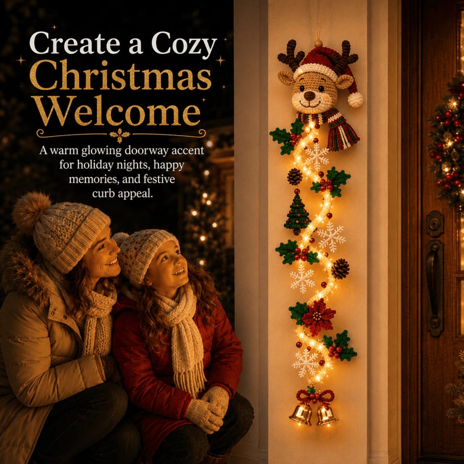 ⏳✨ Last day! 49% OFF – 🎅MerryCascade Glowing Christmas Door Hanger