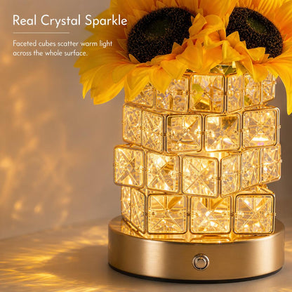 🌻 Rechargeable Sunflower Crystal-Style Table Lamp