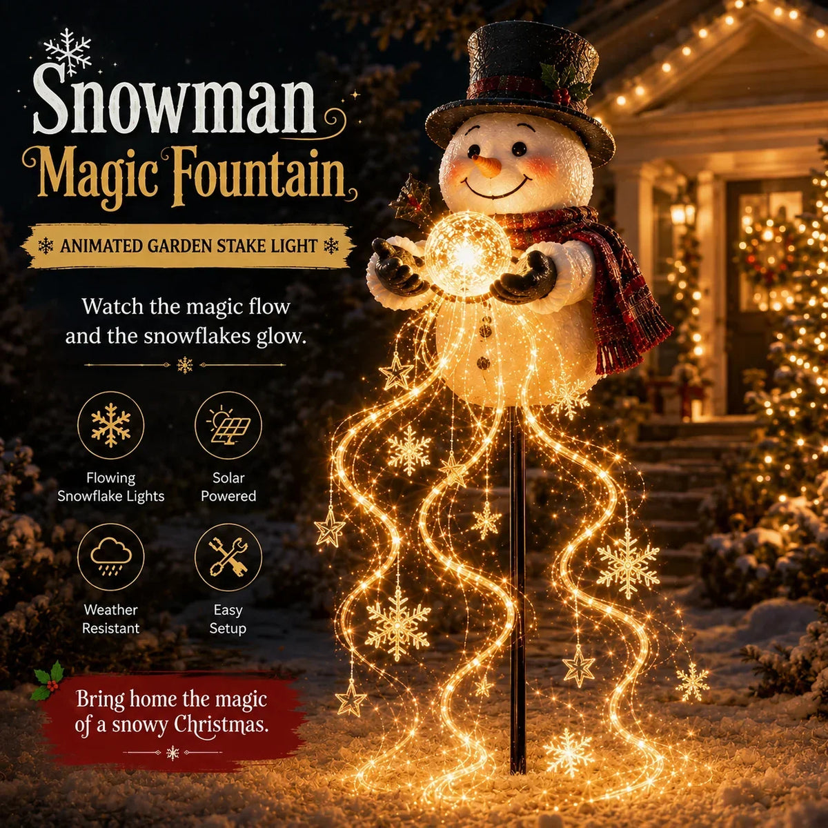 ✨🎅✨ 2026 New Santa’s Flying Sleigh Gift Cascade – Solar Christmas Garden Light
