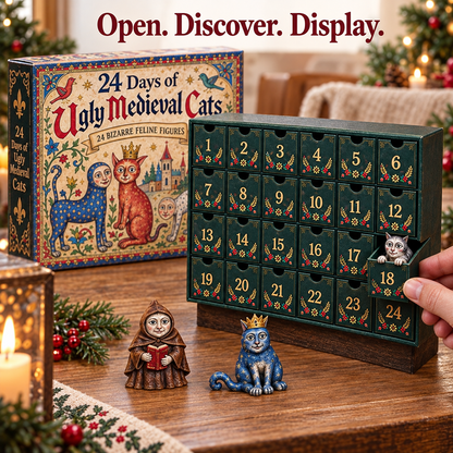 🐈🏰 24 Days of Ugly Medieval Cats – Hilariously Weird Cat Advent Calendar 2026