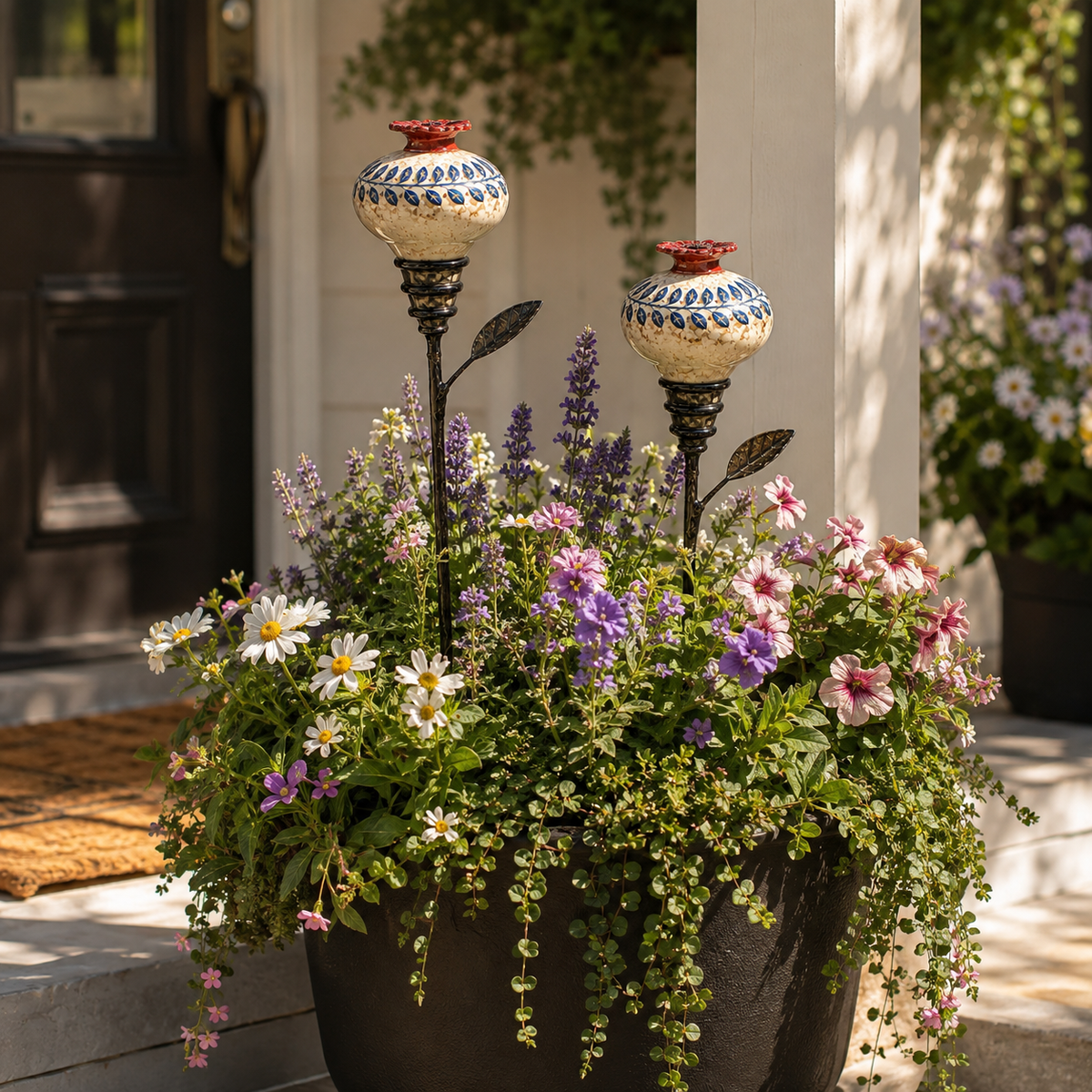 🏡Retro hummingbird feeder garden pole