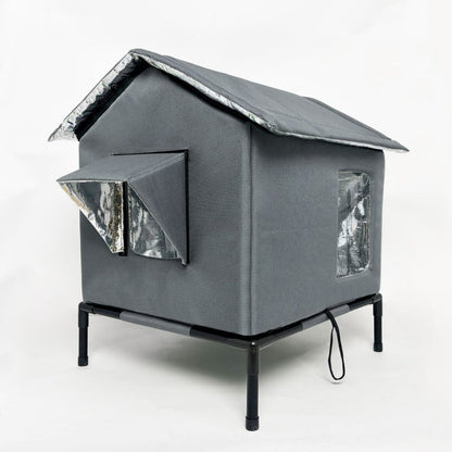 🐱 LIMITED-TIME 50% OFF!  All-Weather Elevated Outdoor Cat House – Waterproof, Thermal Lining, Foldable✨