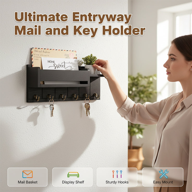 🏡2026 Sale🧡— Over 25 700 Sold! Wall‑Mounted Mail & Key Holder