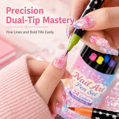 💥 LIMITED‑TIME 50% OFF! 💅 24 Colors Dual Ended Nail Art Pens Set – Creative, Salon‑Quality, Easy DIY ✨