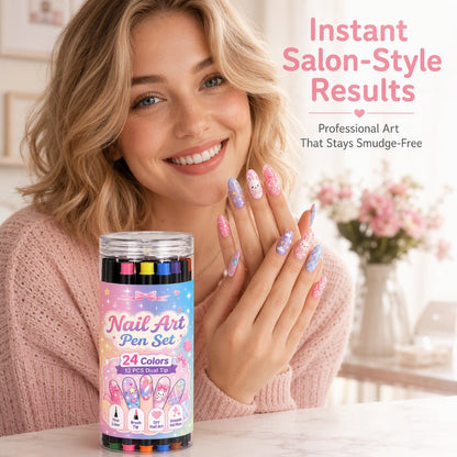 💥 LIMITED‑TIME 50% OFF! 💅 24 Colors Dual Ended Nail Art Pens Set – Creative, Salon‑Quality, Easy DIY ✨