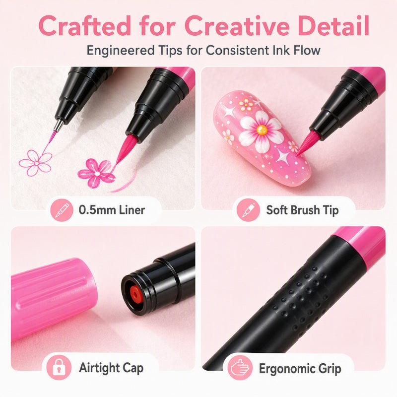 💥 LIMITED‑TIME 50% OFF! 💅 24 Colors Dual Ended Nail Art Pens Set – Creative, Salon‑Quality, Easy DIY ✨