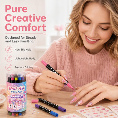 💥 LIMITED‑TIME 50% OFF! 💅 24 Colors Dual Ended Nail Art Pens Set – Creative, Salon‑Quality, Easy DIY ✨