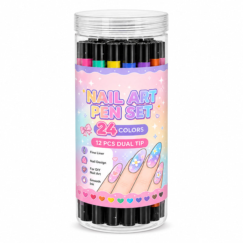💥 LIMITED‑TIME 50% OFF! 💅 24 Colors Dual Ended Nail Art Pens Set – Creative, Salon‑Quality, Easy DIY ✨