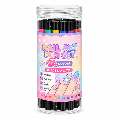 💥 LIMITED‑TIME 50% OFF! 💅 24 Colors Dual Ended Nail Art Pens Set – Creative, Salon‑Quality, Easy DIY ✨