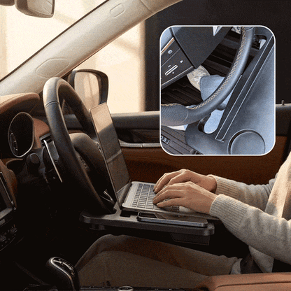2-in-1 Car Steering Wheel Desk & Seat Gap Organizer Tray